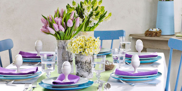 Deco de paques violet tulips idée déco de Pâques décoration facile