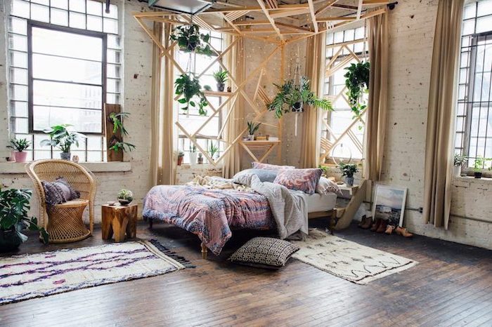 La plus belle chambre à coucher style moderne inspiration deco photo chambre bohème chic bois éléments de style scandinave