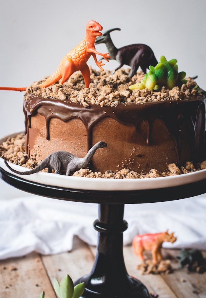 Ganache au chocolat pour gateau ganache chocolat pour gateau anniversaire enfant qui aime les dinosaures décoration mignonne