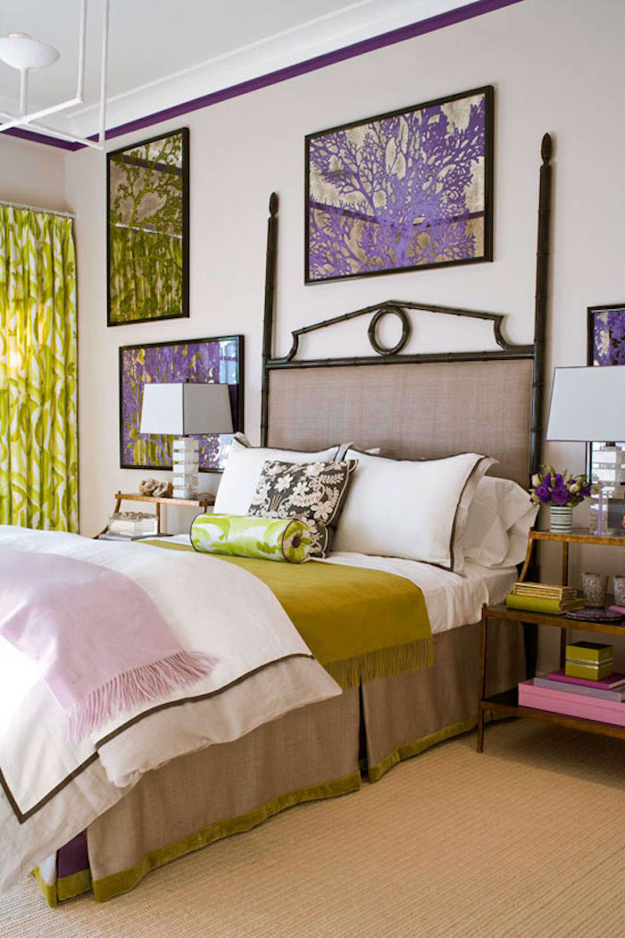 Chambre adulte complete pas cher cool idée décoration belle déco de chambre vert et violet quelle couleur associer avec le vert claire déco intérieur