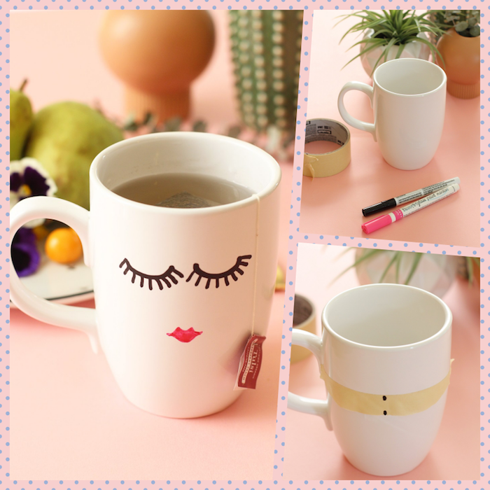 Simple activité manuelle adulte activité manuelle facile et rapide beaux objets tasse de thé ou tasse de café joliment décorée