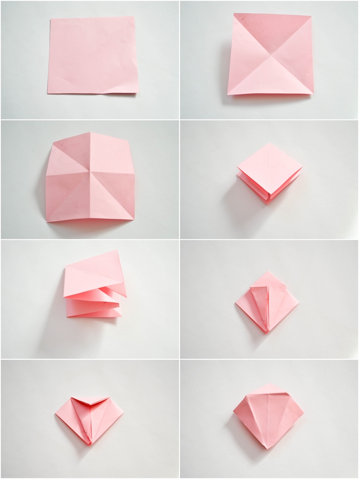 rose en origami tuto facile avec tout le pliage expliqué en images, apprenez à réaliser des mini roses en papier afin de créer une jolie guirlande fleurie