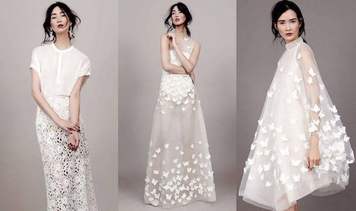 Belle robe de mariée moderne robe mariée originales idées robe trapeze ou une robe de mariee deux pieces jupe transparente