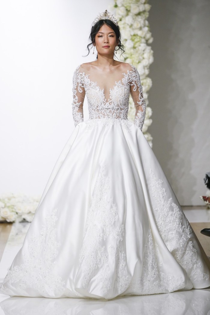 Romantique robe de mariée magnifique boutique de robe de mariée simple et elegante vera wang robe dentelle