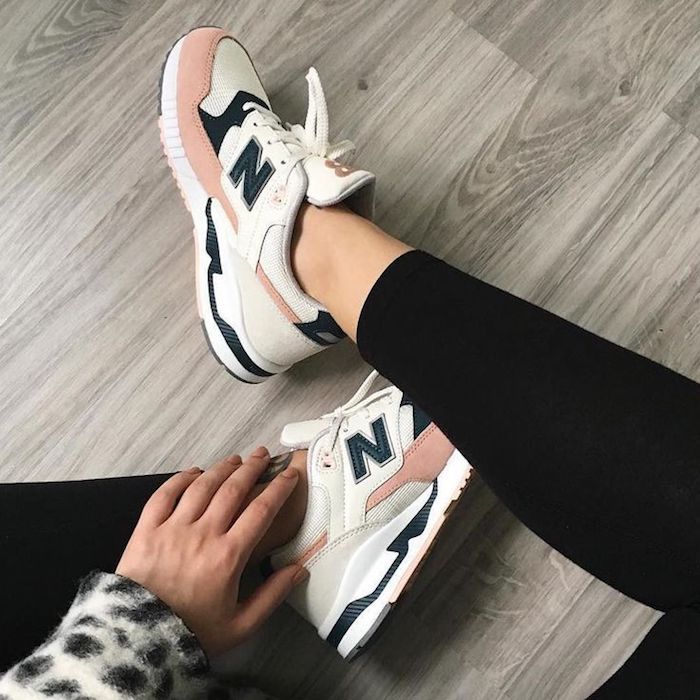 Tendance basket femme basket habillée femme basket avec noeud magnifique new balance basket blanche et rose