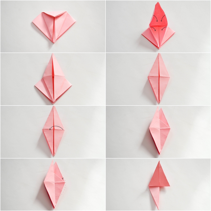 apprenez à réaliser une jolie fleu en origami en suivant les étapes de pliage facile , comment faire une guirlande fleurie de fleurs en papier