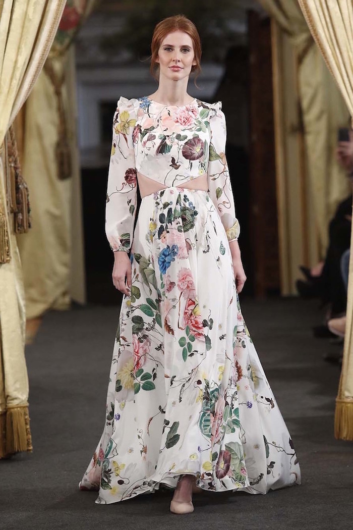 Originale robe empire avec cutouts robe mariage fleurie robe de mariée 2018 boheme choisir la plus belle robe