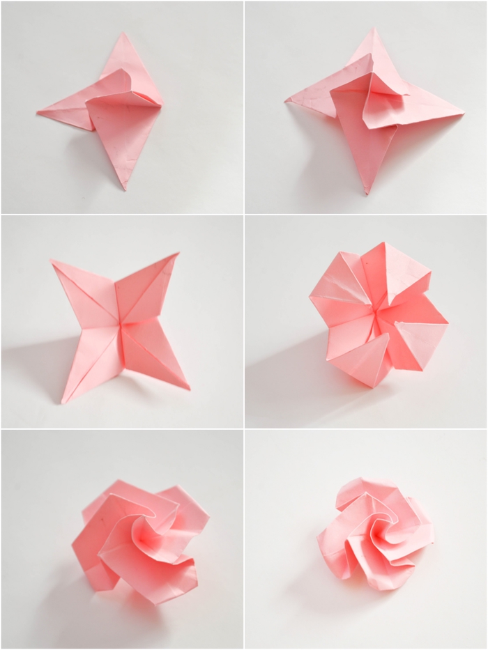  idée déco en origami avec une guirlande fleurie en roses, tuto pliage papier facile pour réaliser les roses en origami qui composeront la guirlande fleurie