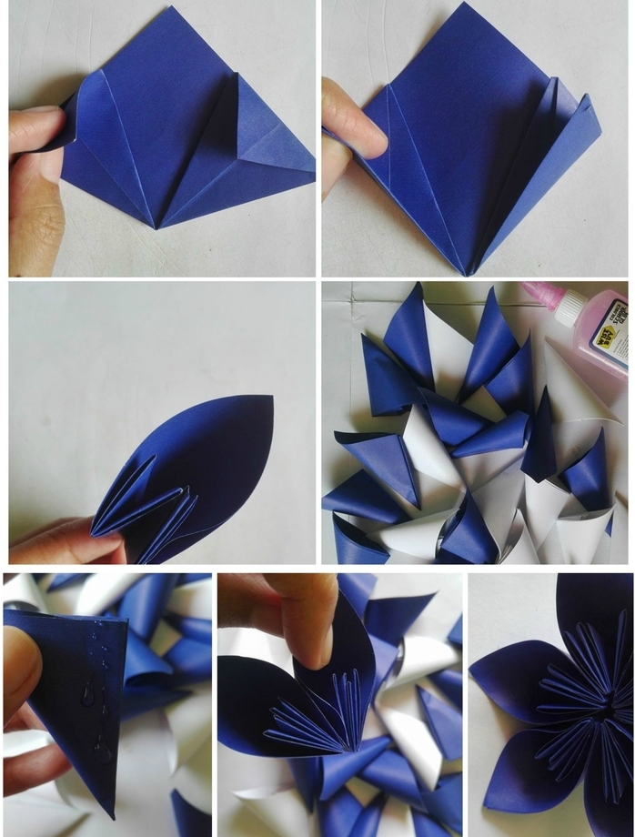 un modèle d'origami facile fleur kusudama 