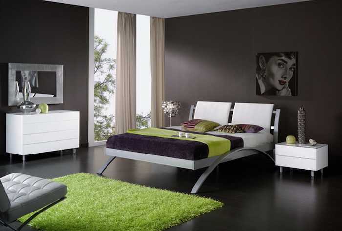 Armoire chambre adulte aménager la chambre a coucher cool idée à réaliser chambre vert et noir déco moderne