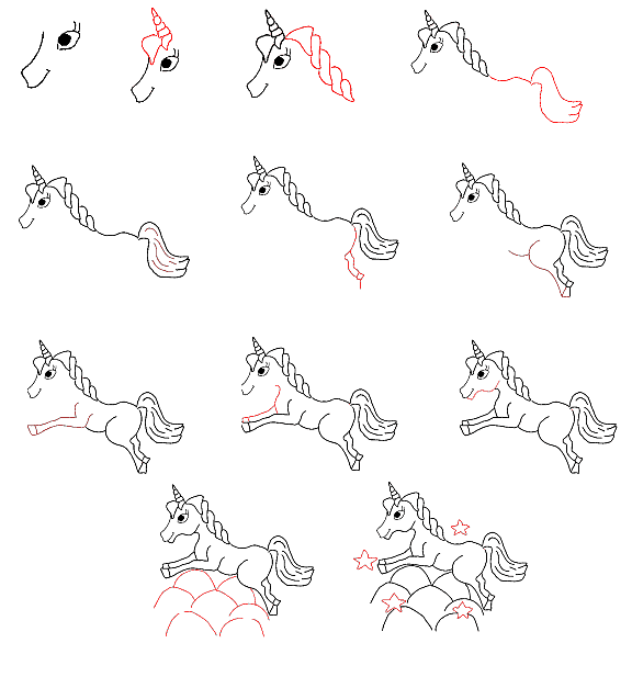 Comment dessiner un licorne étape par étape dessin mignon à faire soi-même