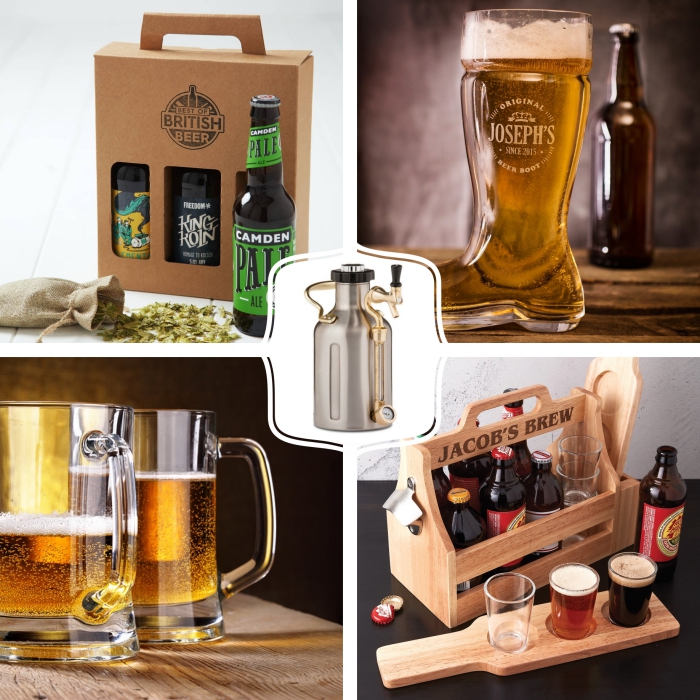 comment choisir un cadeau fete des peres original, surprise à design bière avec une box ou un verre géant