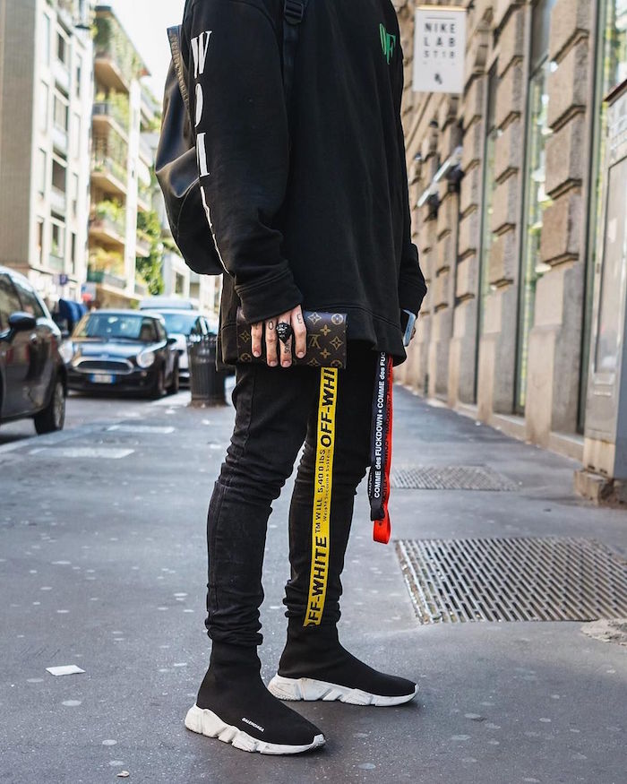 balenciaga sock sneaker outfit