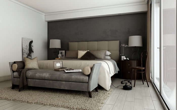 comment combiner les couleurs terrestres dans une chambre à coucher adulte avec meubles design moderne et luxueux