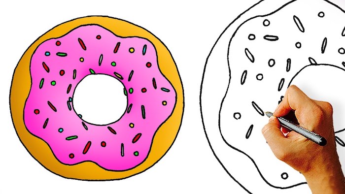Cool kawaii doughnut dessin cool dessin d animaux image à copier idée dessin adorable