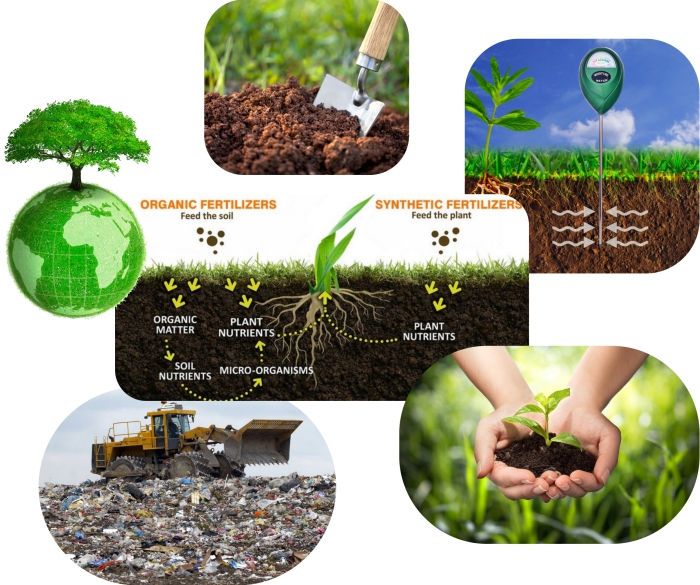facteurs et conditions pour apprendre comment faire un compost, illustration avec différence entre amendements organiques et synthétiques
