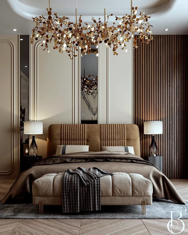 idee de chambre a coucher grand luce dans les tons terreux