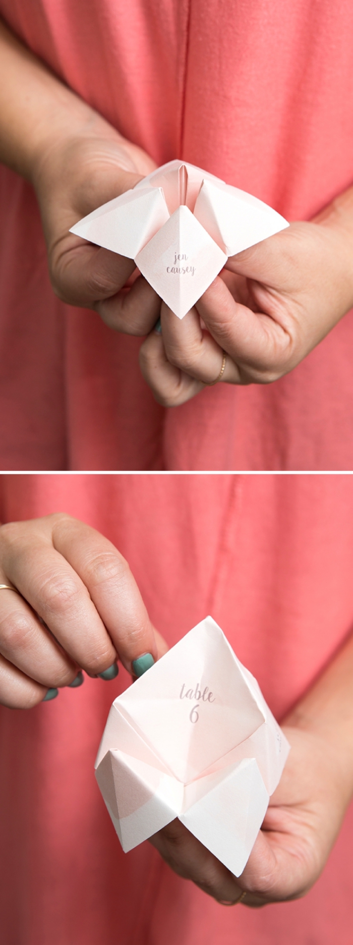 le pliage cocotte facile pour réaliser un marque-place origami personnalisé qui fera aussi une jolie décoration de table 
