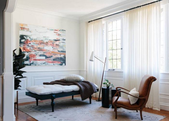 Appartement design décoration d intérieur nordique comment amenager son salon tableau art abstrait pour le salon