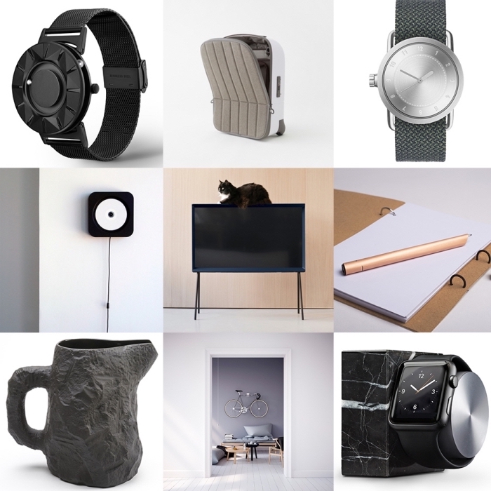 modèles d'accessoires et objets mode et design intérieur fonctionnels et smart, modèle de montre noir mate pour homme