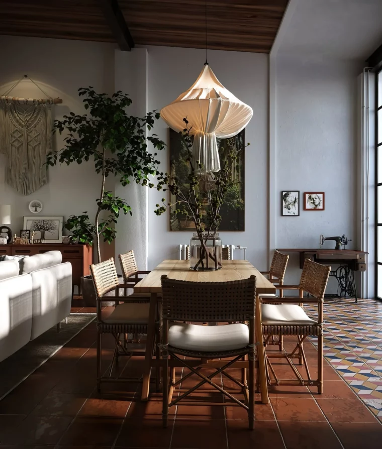 plante interieur suspension macrame decorer une salle a manger