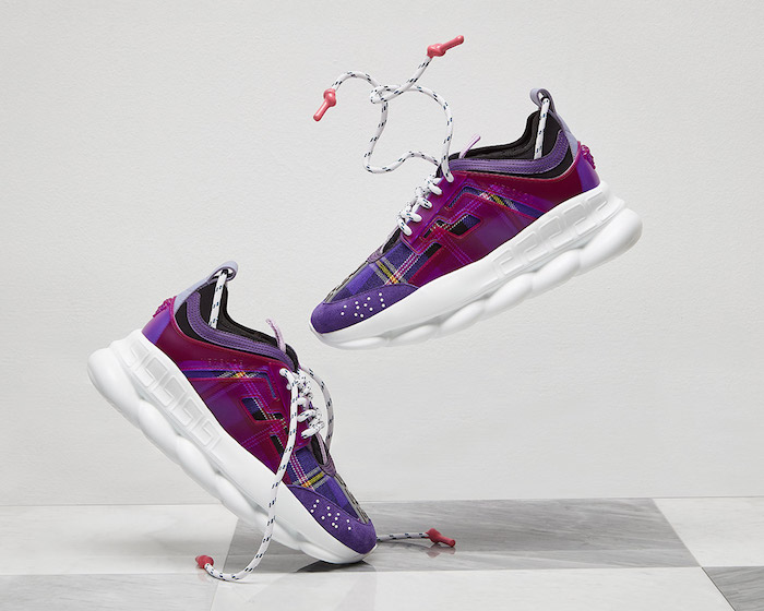 basket à la mode Versace Chain Reaction 2Chainz haut de gamme violet