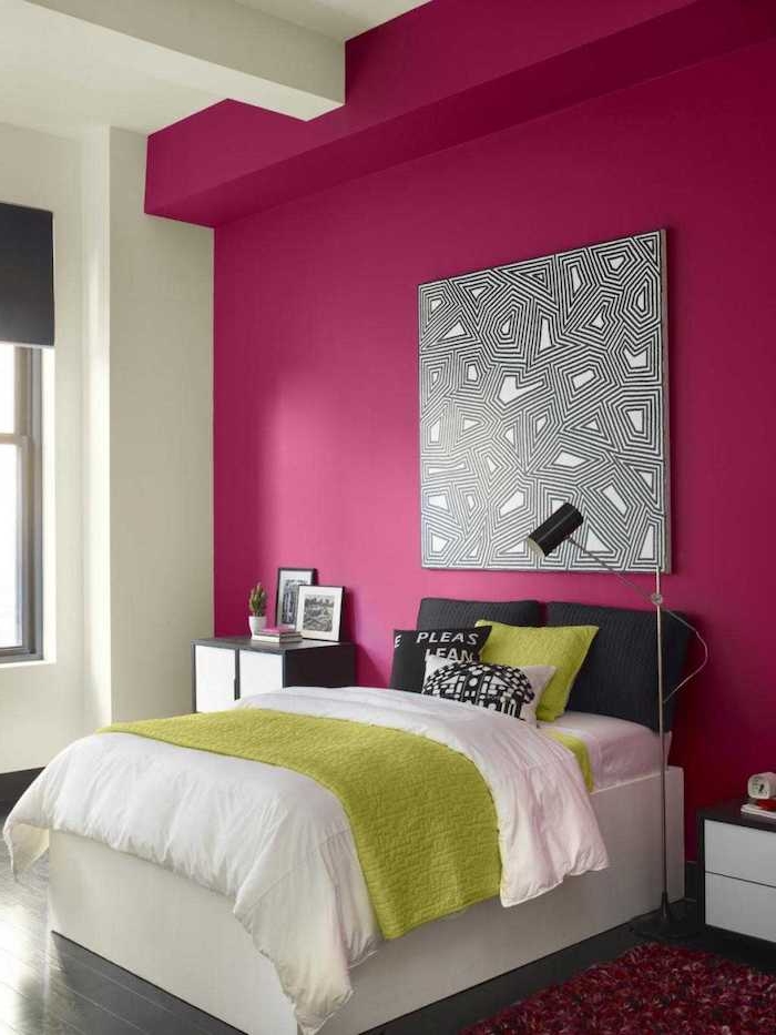 Idée papier peint chambre couleur peinture chambre choisir la couleur de sa chambre rose et vert originale combinaison