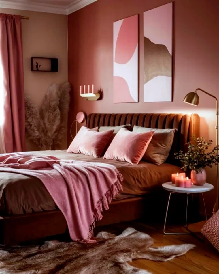 chambre rose adutle couleurs pastel