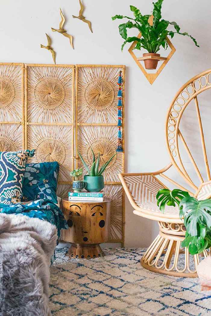 Aménagement chambre adulte idée couleur chambre thématique océan ou jungle bois déco originale vintage intérieur 