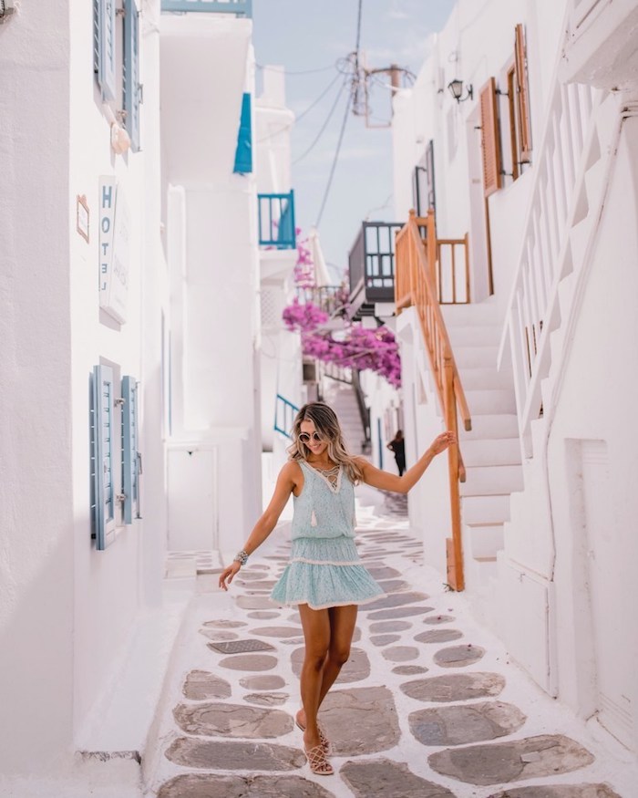 Robe de plage longue robe légère été chic idée pour l été robe confortable Santorini tenue vacances 