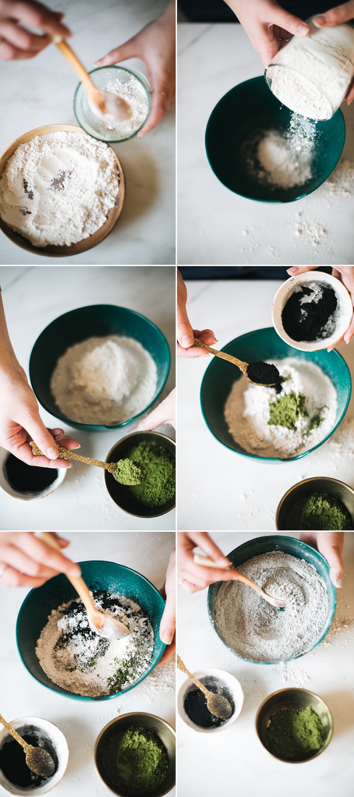 recette de masque fait maison à l'argile, charbon et poudre de thé vert matcha adapté pour tous les types de peaux