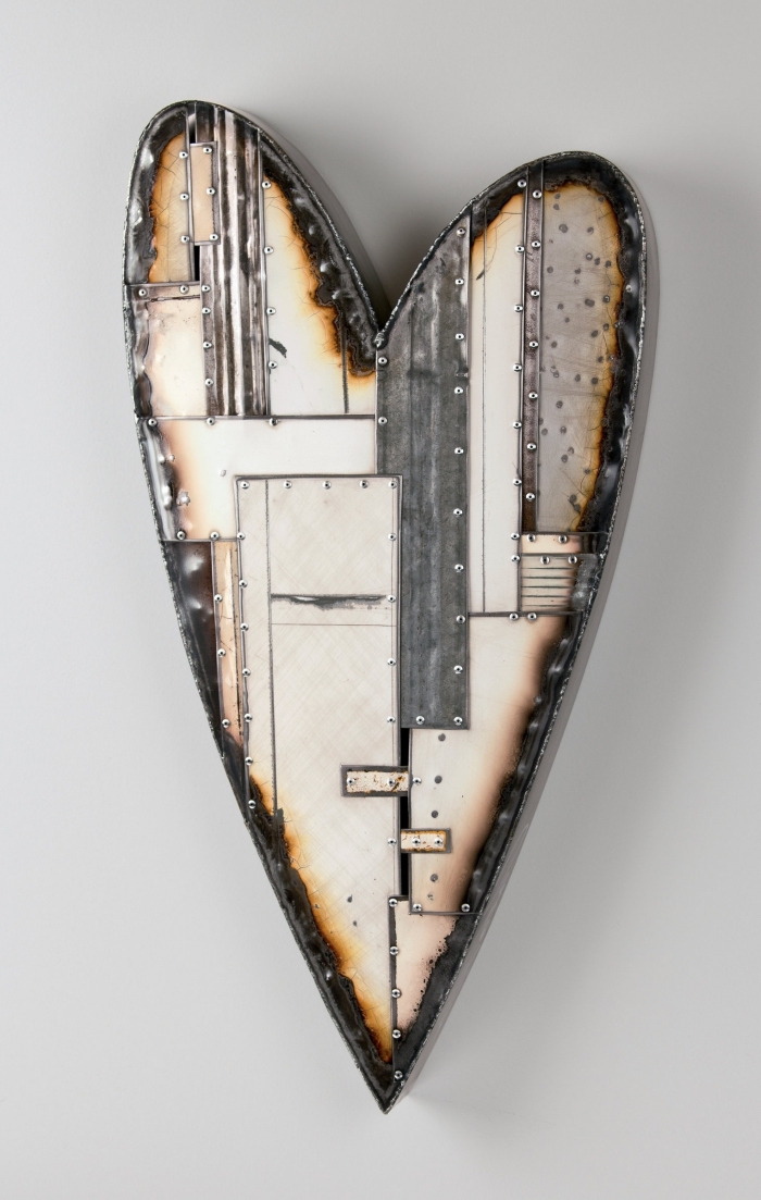 objet de décoration d'intérieur original à design coeur en métal, modèle de création en fer à accrocher sur le mur