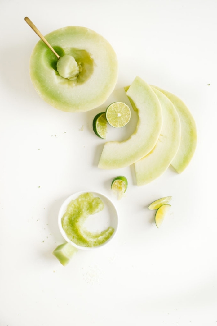 recette de masque maison visage au melon et citron vert pour une peau douce et tonifiée, un masque fruité diy au melon