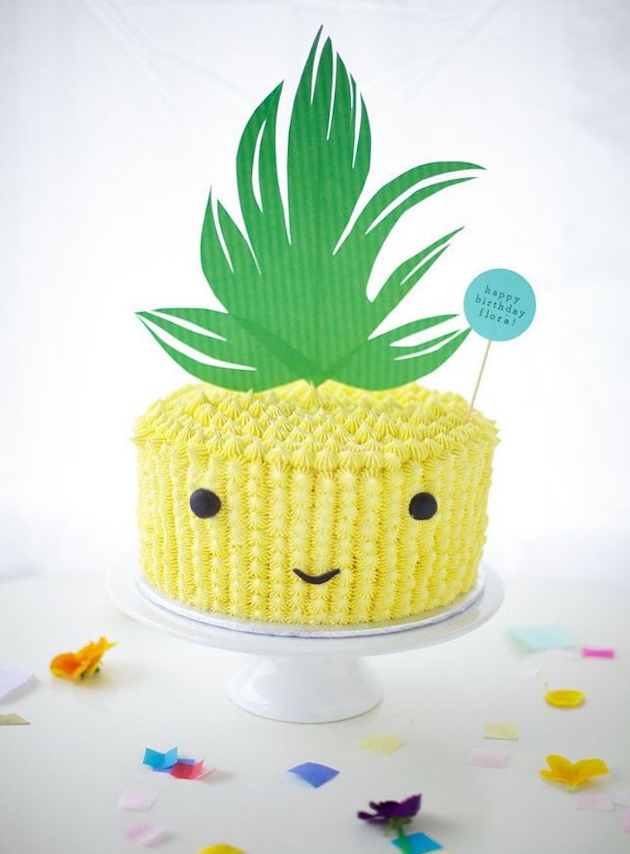Comment décorer le gateau anniversaire 3 ans gateau rapide cool idée pâtisserie amoureux ananas