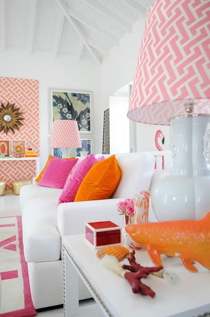 Couleur bois de rose deco rose poudré design maison moderne idée intérieur rose sur les détails et sur le mur habillée
