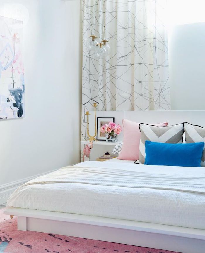 Chambre a coucher blanc rose et bleu deco gris et rose quelle couleur associer au rose poudre intéressante