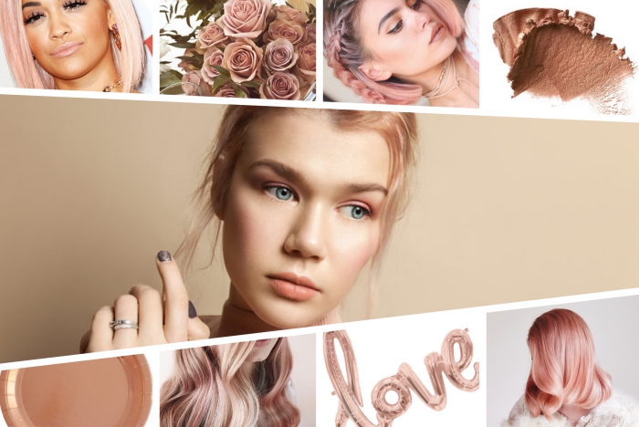 exemple de balayage rose gold sur cheveux de base blond blanc aux reflets rose pastel, idée coloration tendance de nuance rose
