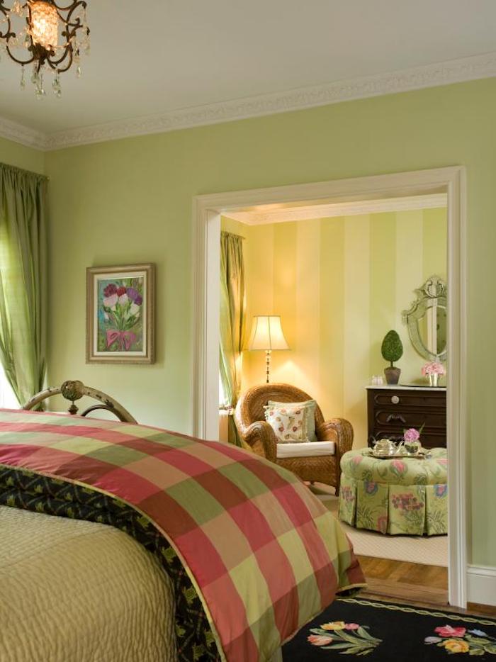 Tendance maison couleur idéale pour chambre adulte décoration moderne maison vert champetre déco