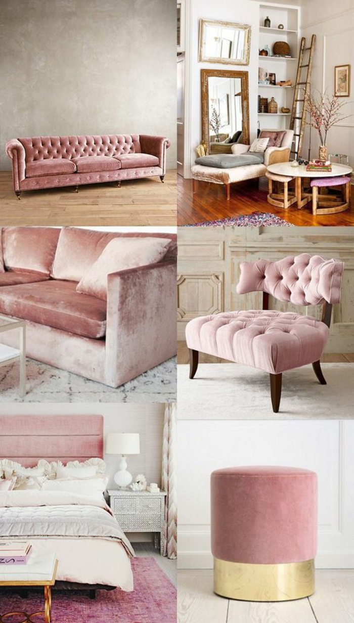 chambre gris et blanc, meubles en vieux rose, chambre rose poudré et taupe, ambiance rose poudree, murs de chambre poncés, ciment, nuances de béton 
