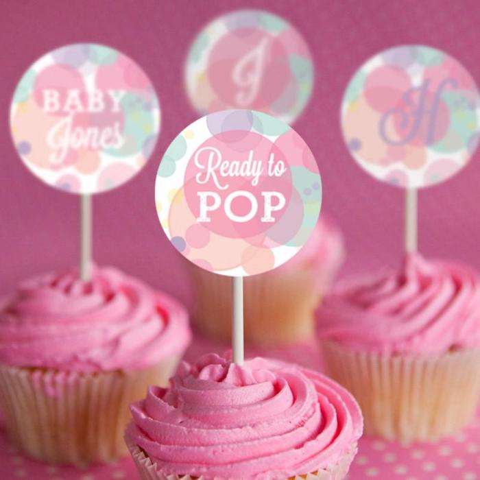 Baby shower gateau cupcake rose pour une fille bebe idée gateau femme enceinte deco gateau originale pretr pour le bebe