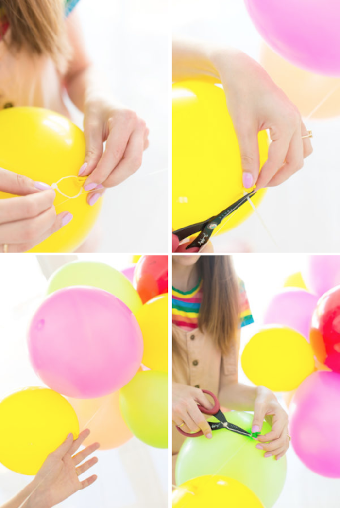 Tutoriel pas à pas comment faire soi meme une guirlande de ballons anniversaire thématique fruits et couleurs