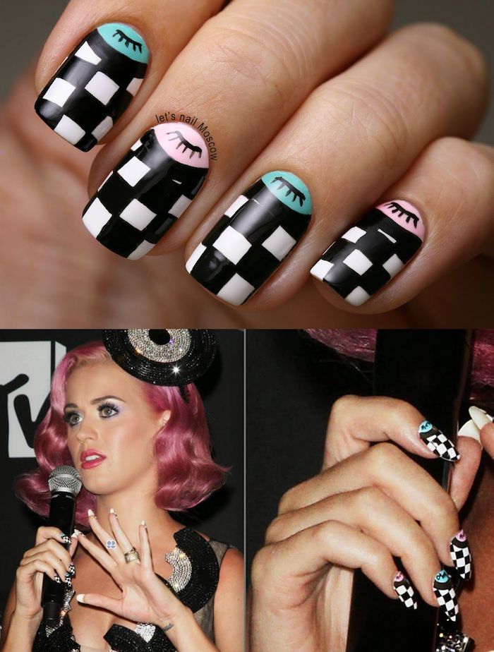 Motif ongle inspiration, quelle couleur choisir, ongle gel couleur, beauté ongles, Katy Perry ongles