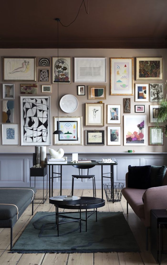 Décorer son salon déco salon cocooning espace design moderne intérieur peintures décoration murale tableau abstrait