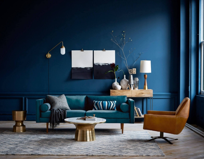 1001 Idees Pour Reussir La Deco Salon Bleu Et Donner Un