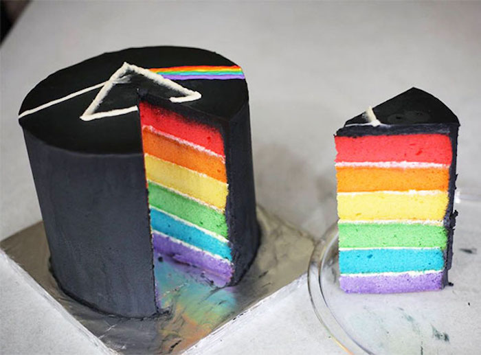 Comment préparer un gateau arc en ciel pour anniversaire adulte, image gateau anniversaire special occasion, pink floyd gâteau 