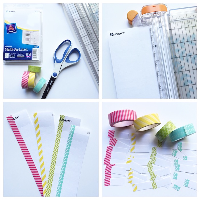 faire une intercalaire simple en bout de papier cartonné décoré de washi tape, carnet personnalisé bricolage facile