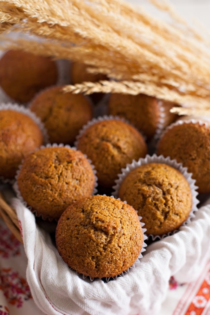 muffins moelleux à souhait de farine complète, à la citrouille et lait de coco, petit gateau citrouille pour se régaler tout l'automne
