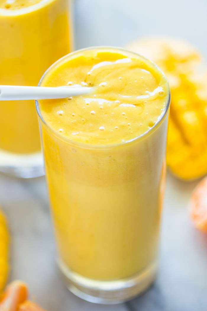 banane et mangue, smoothie révitalisant, couleur radiante, recettes smoothie maison