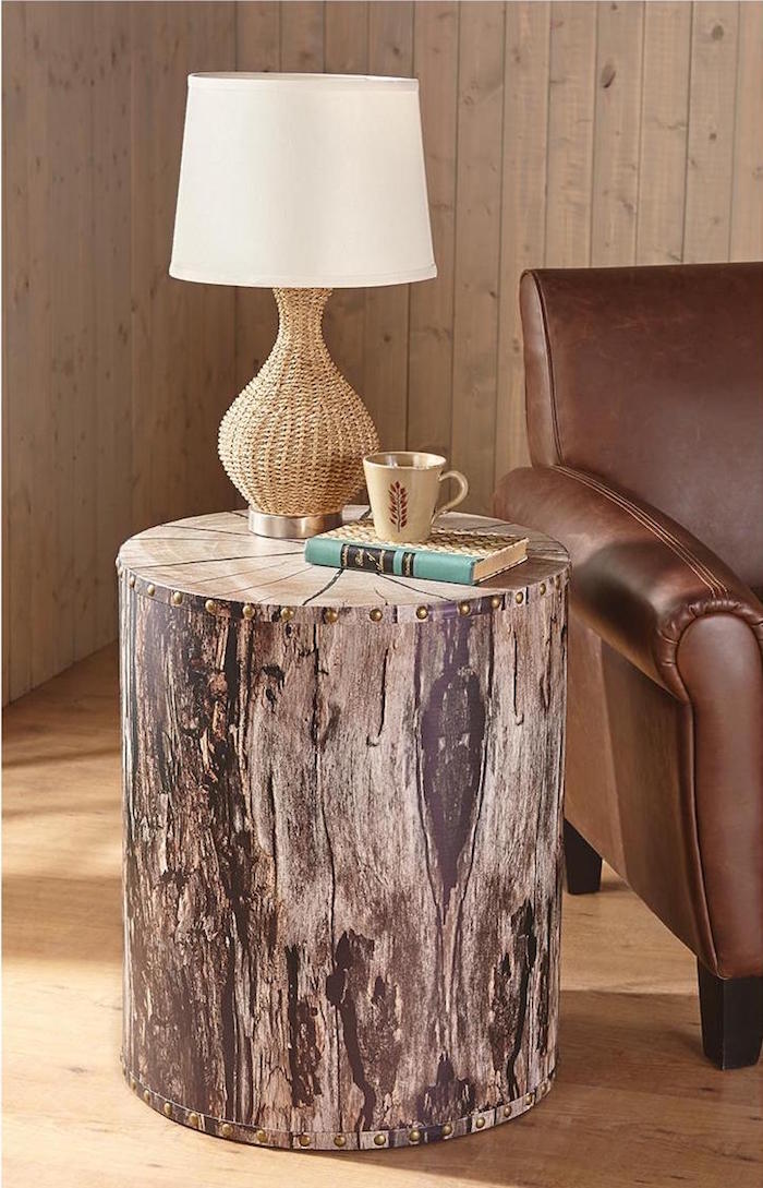 table basse tronc d arbre rustique pour déco style nature avec rondin de bois