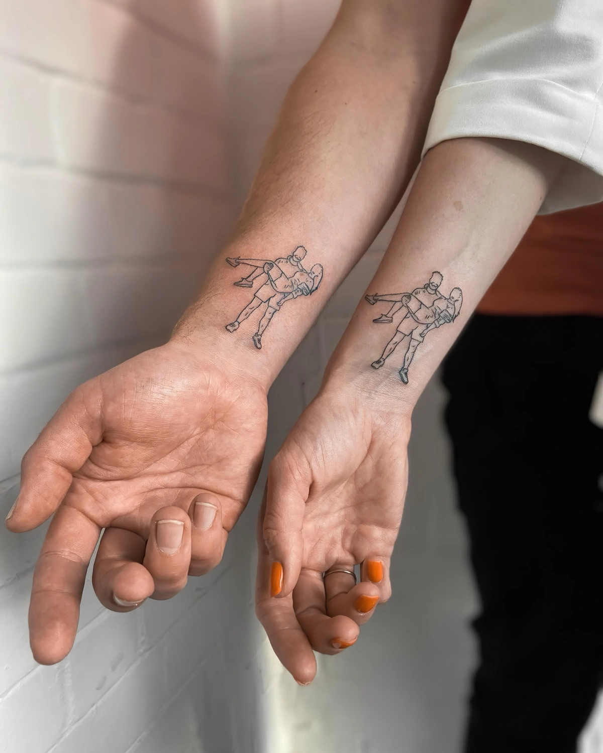 tatouage duo illustration couple amusante amour femme homme